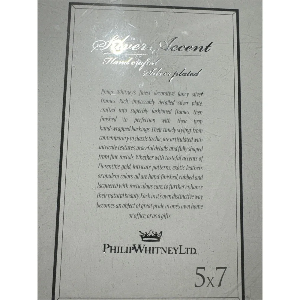 Photo Whitney Silver Plated Picture Frame Hand Polished Textured Stripes 5x7